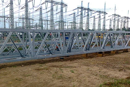 Ocelové konstrukce pro rozvodnu VVN - nosníky, břevna, stožáry