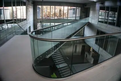 All-glass railing for South Bohemian University